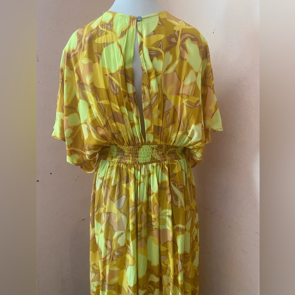 Olivaceous Yellow Green Wrap Sundress - Picture 4 of 10